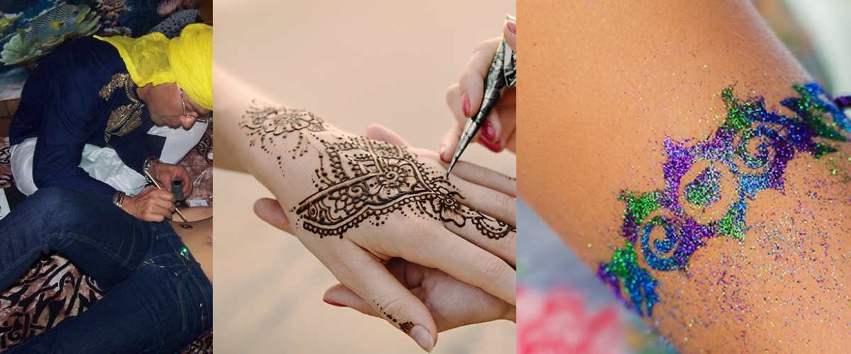 Henna met glitter is extra leuk